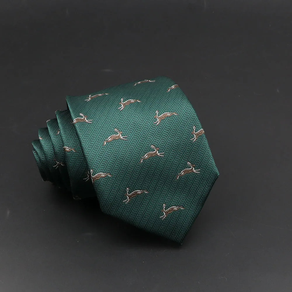 Cute Cartoon Floral Pattern Slim Tie for Men