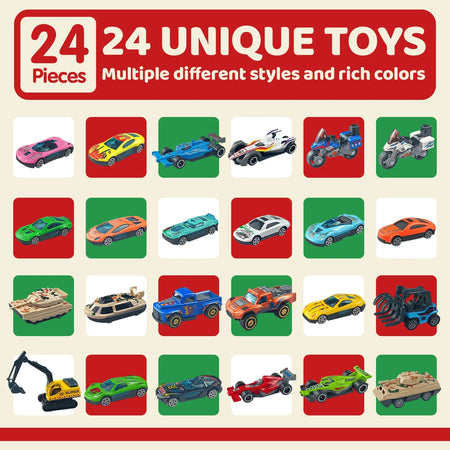 Christmas Advent Calendar Diecast Car Set &ndash; Inertia Sliding