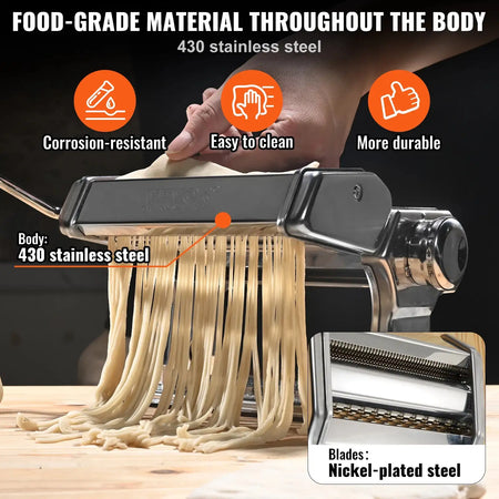 Manual Pasta Maker Stainless Steel Noodle Roller Cutter Set