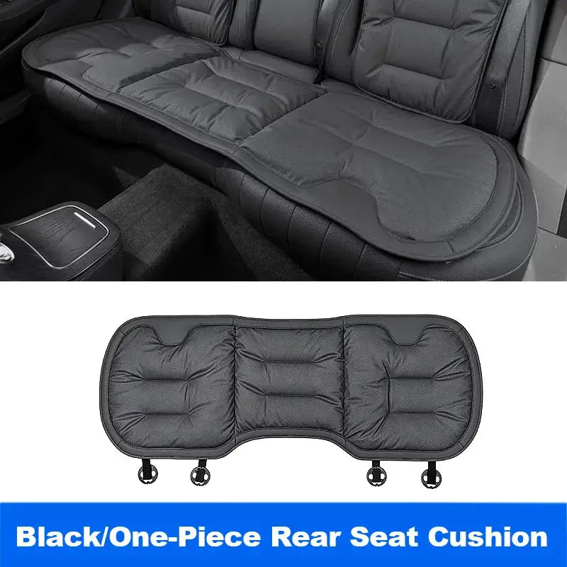 Vtear Universal Rear Seat Cushion PU Perforated Breathable Pad Car Bench Protector Soft Cotton Filled Mat All Weather Accessory by InterCyprus Trading Ltd