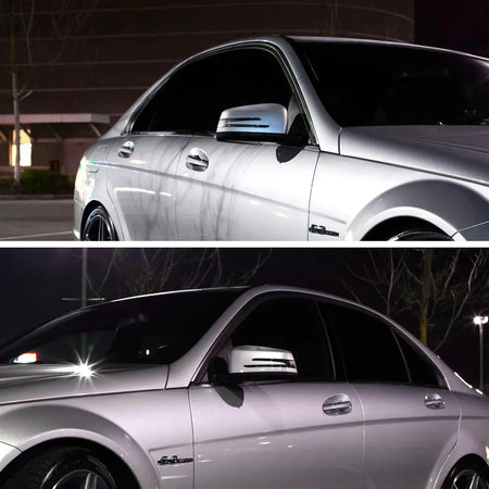 Side Door Mirror Cover Matt Chrome For Mercedes Benz W204 W212 C E Class by InterCyprus Trading Ltd