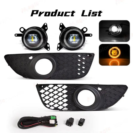 Fog Lights For Mitsubishi Lancer 2008 2009 2010 2011 2012 2013 Fog Lamp Harness Switch Front Driving Bumper Grille Super Bright by InterCyprus Trading Ltd
