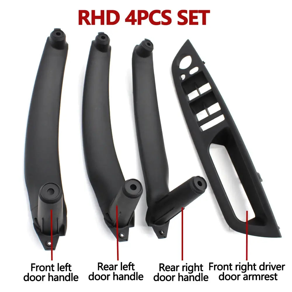 4PCS Set Car Front Driver Door Handle Armrest Cover Interior Door Pull Handle Panel Trim Cover For BMW X5 X6 E70 E71 2007-2013 by InterCyprus Trading Ltd