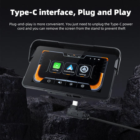 EKIY 5.0 Inch Wireless CarPlay Moto &ndash; Portable Digital Motorcycle GPS Display