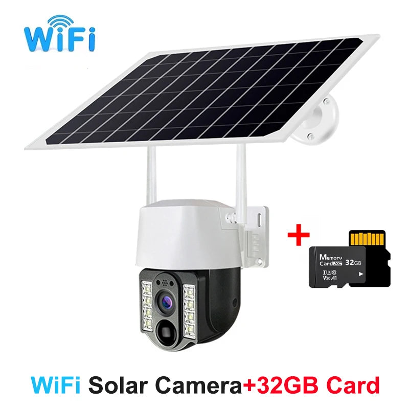 Solar WiFi PTZ Camera 4G Sim 10X Zoom &ndash; Auto Tracking WiFi and 32GB Card