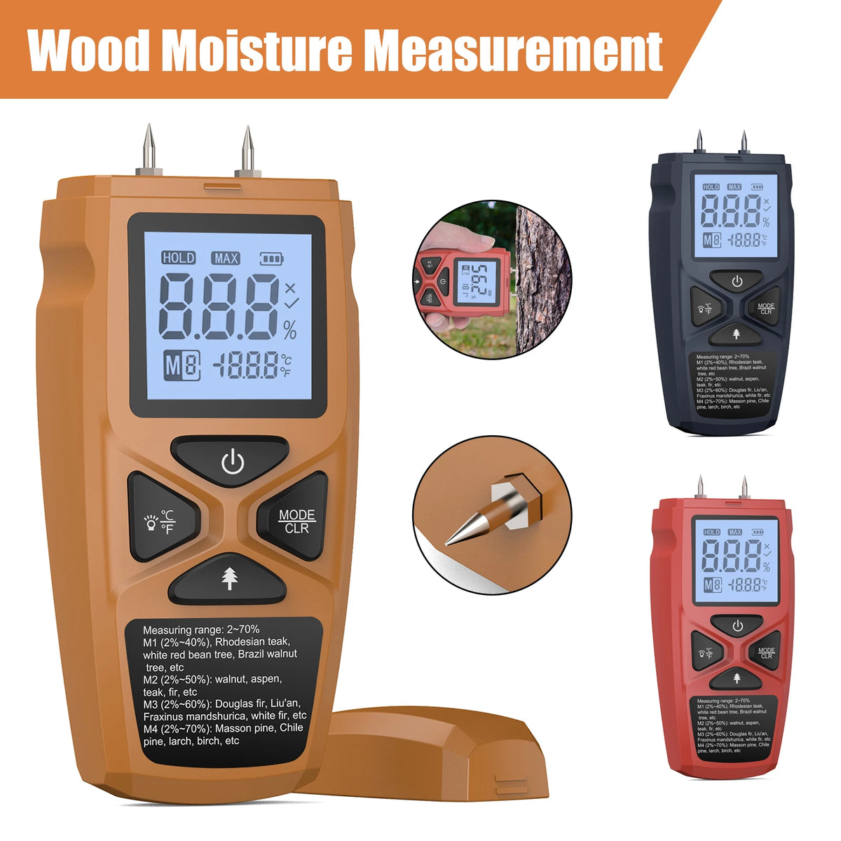Wood Moisture Meter &ndash; High Precision Humidity Readout