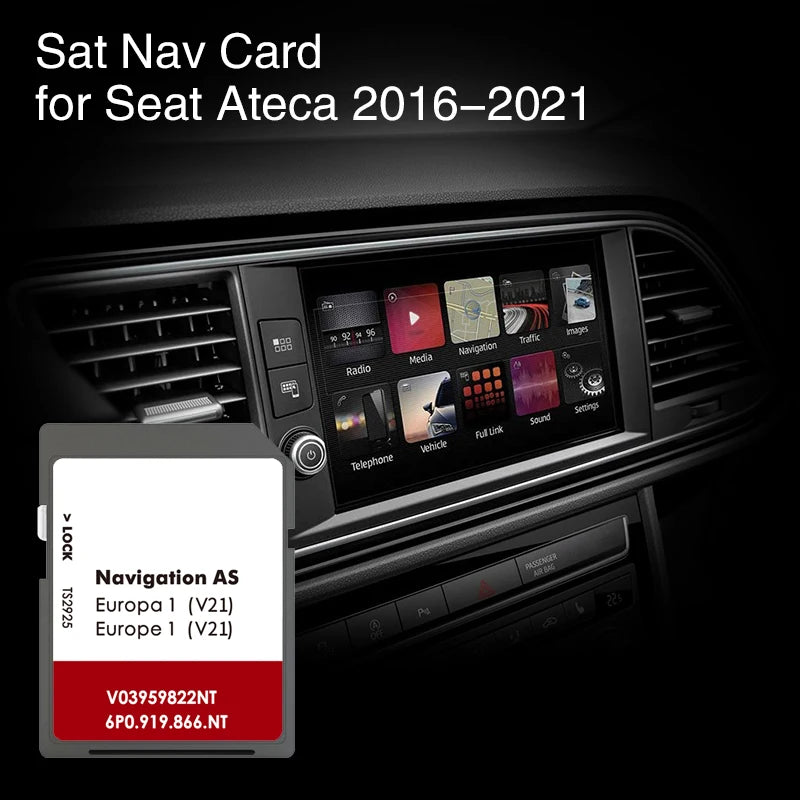 Seat Ateca Navi System 2016-2021 32GB SD Card - Europe Maps CHINA / Ateca 2016-2021