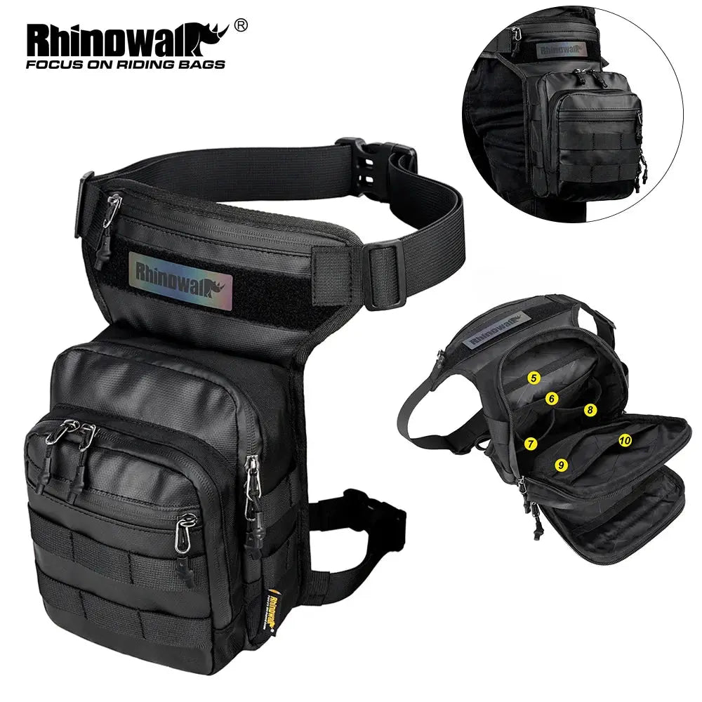 Rhinowalk Motor Waist Bag 3L Motorcycle Waist Packs Leg Bag Thigh Belt Hip Bum Travel Cell/Mobile Phone Purse Fanny Pack Bags by InterCyprus Trading Ltd