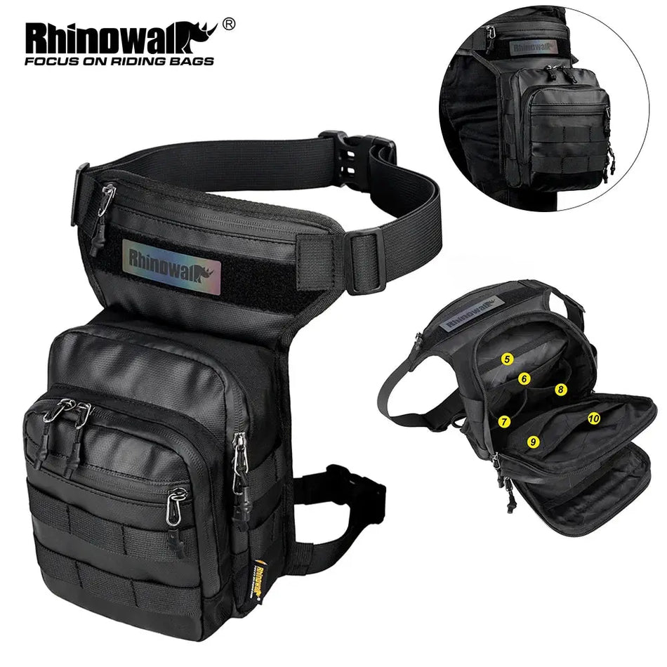 Rhinowalk Motor Waist Bag 3L Motorcycle Waist Packs Leg Bag Thigh Belt Hip Bum Travel Cell/Mobile Phone Purse Fanny Pack Bags by InterCyprus Trading Ltd