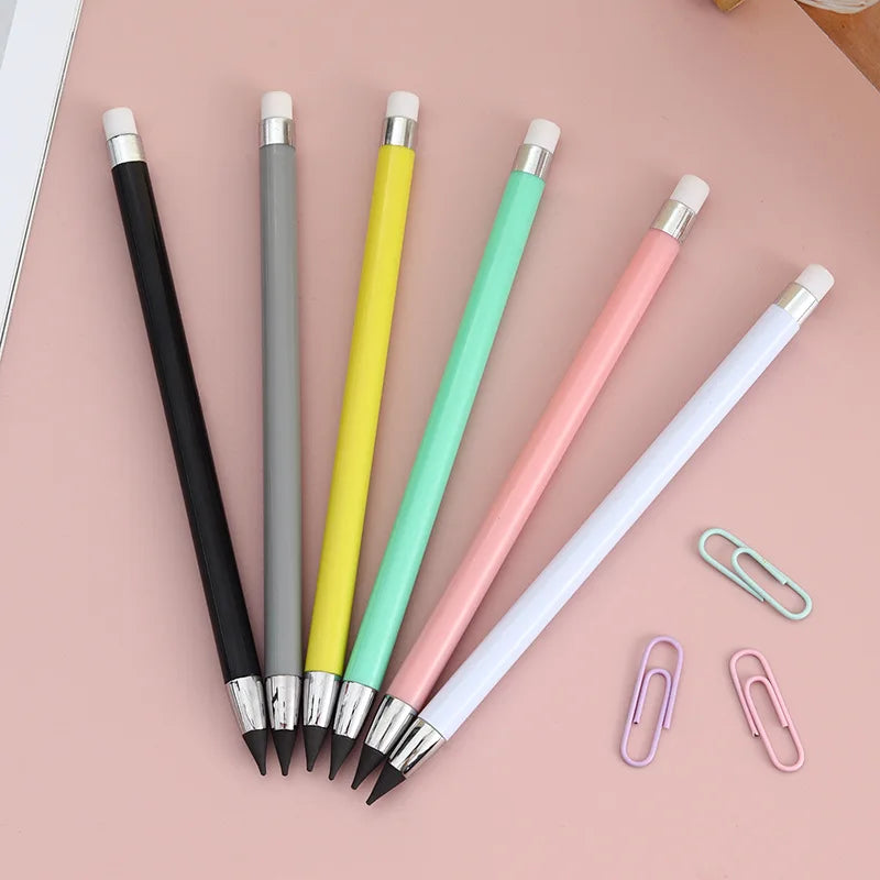 12 renkli kurşun kalem Seti Sevimli Çizim Kalem Dolum Sınırsız Yazma Kalemler Ebedi Silinebilir Kalem Kalemler Okul Sanat Malzemeleri için