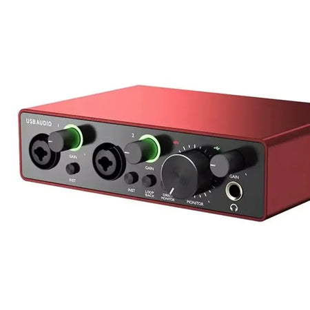 2-Channel USB Audio Interface Sound Card RED