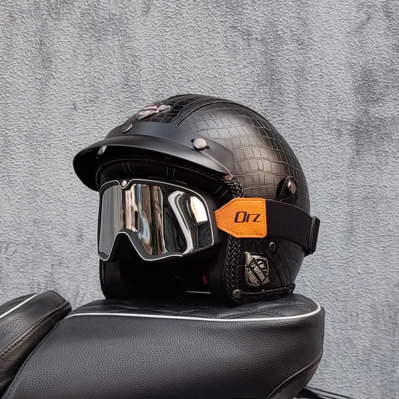 High Quality Retro Motorcycle Half Helmet 3/4PU &ndash; Open Face