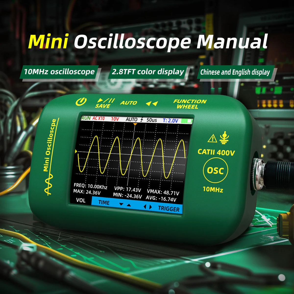 BSIDE OT2 &ndash; Handheld Digital Oscilloscope 10Mhz Sampling