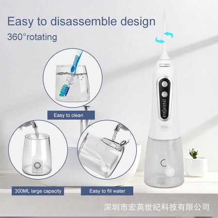 Portable Cordless Water Flosser - 5 Mode Oral Irrigator for Braces &amp; Teeth Cleaning