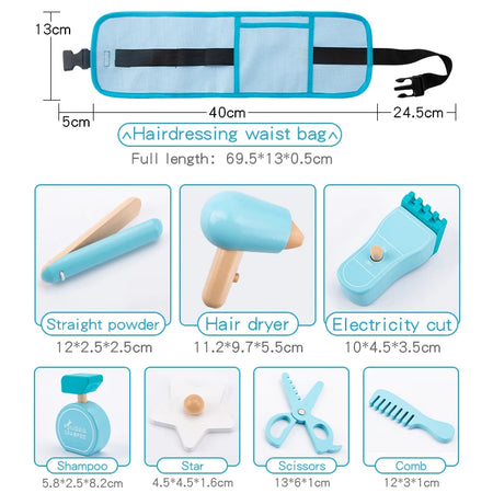 Children's Barber Waist Bag &ndash; Wooden Simulation Toy
