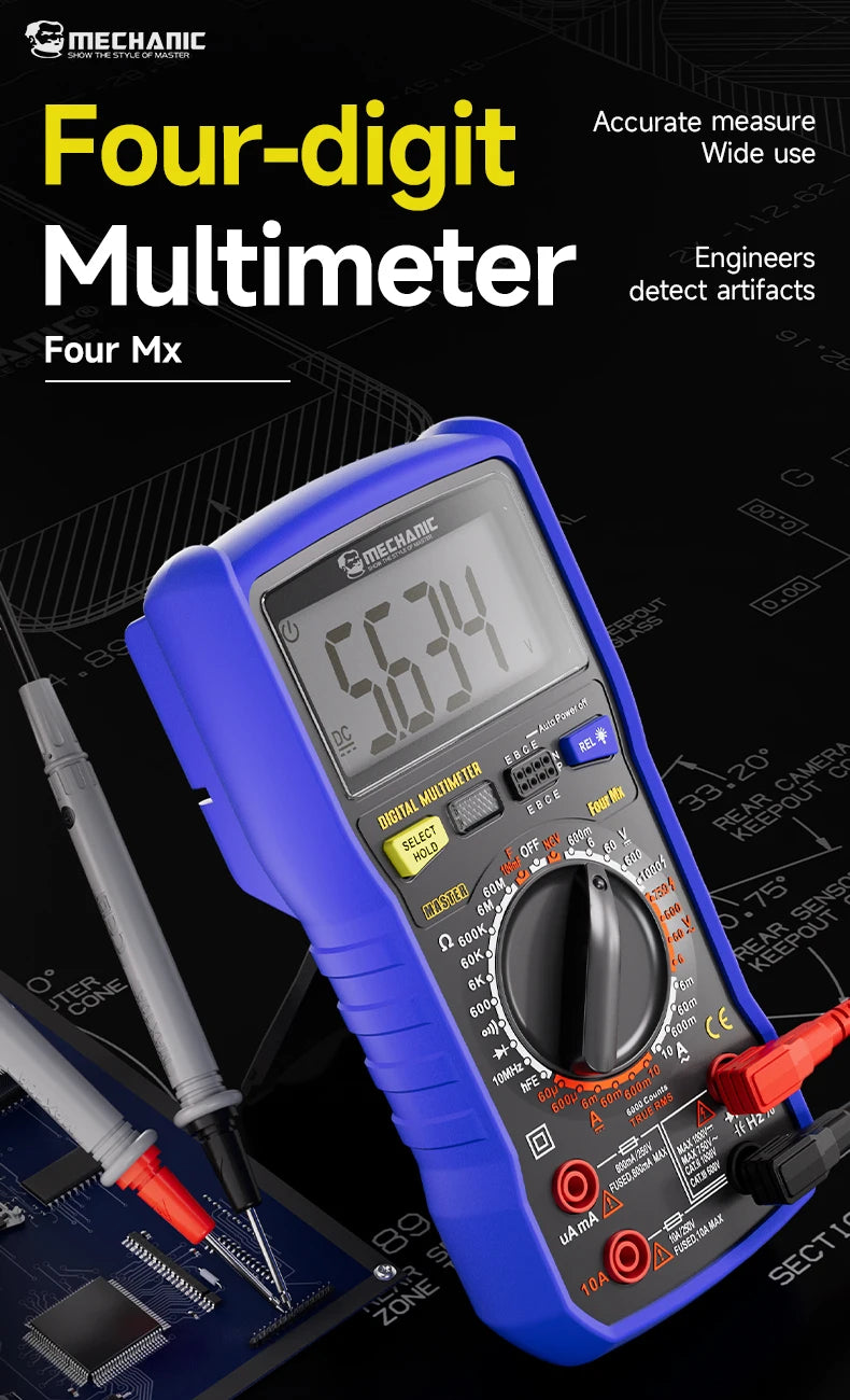 MECHANIC FourMX RMS Digital Multimeter &ndash; Accurate 6000 Counts Measurement