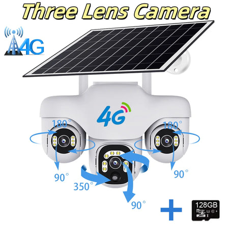 12MP Solar PTZ Camera 4G Cam Add 128G
