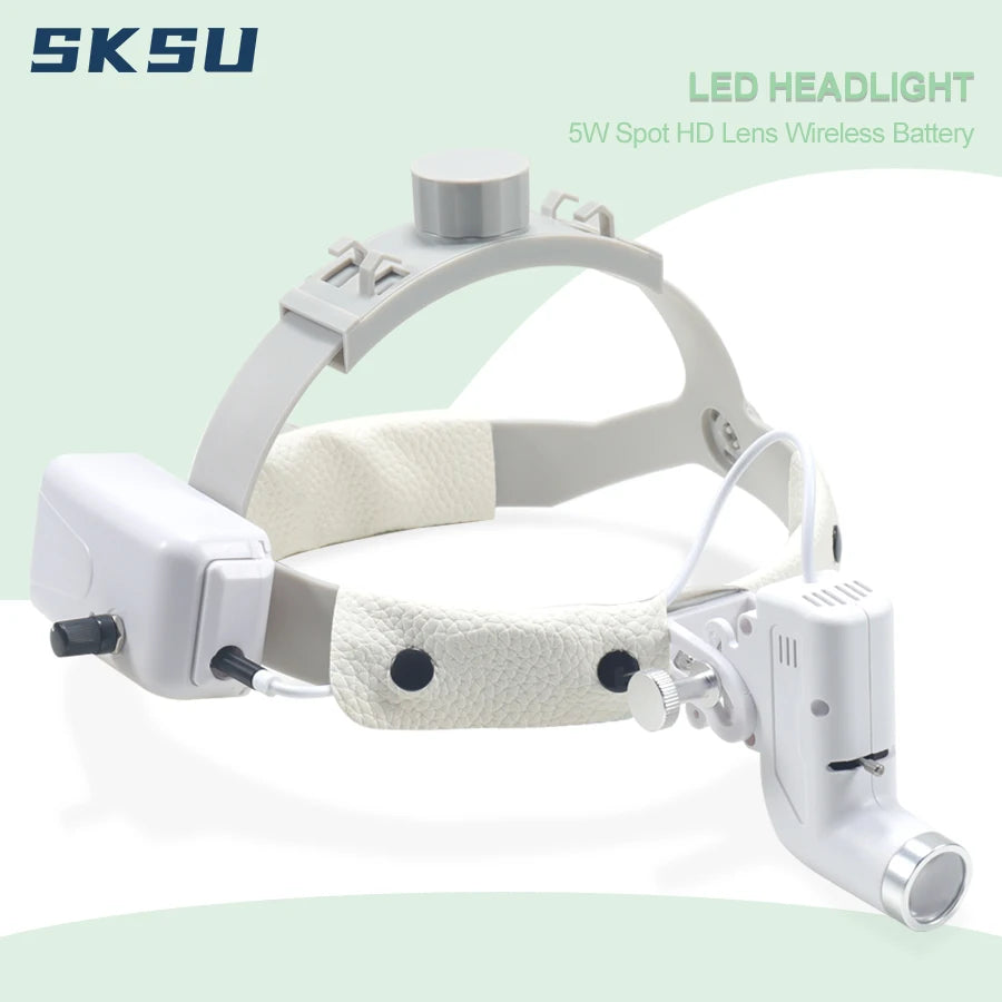 ENT Dental Headlamp 5W LED Lamp &ndash; 180 Deg Beam For Loupes