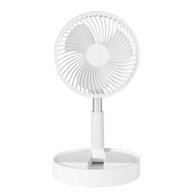 Retractable USB Foldable Mini Fan &ndash; Adjustable High Low White
