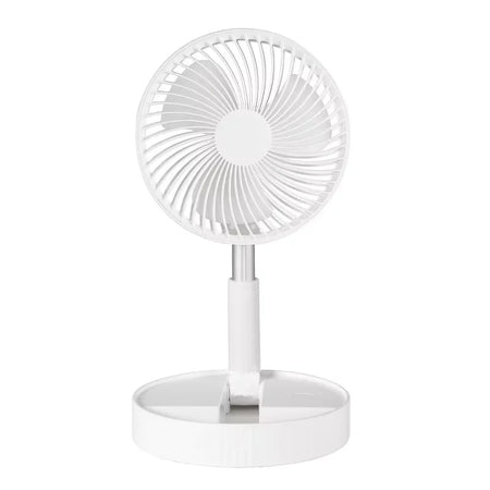 Retractable USB Foldable Mini Fan &ndash; Adjustable High Low White
