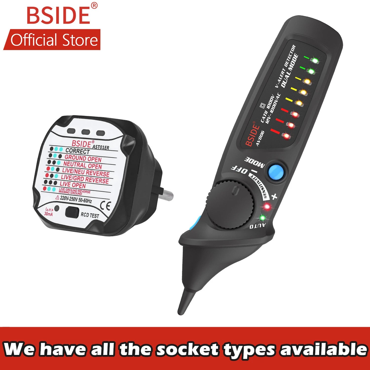 BSIDE Dual Mode Non-Contact AC Voltage Detector &ndash; Auto Mode