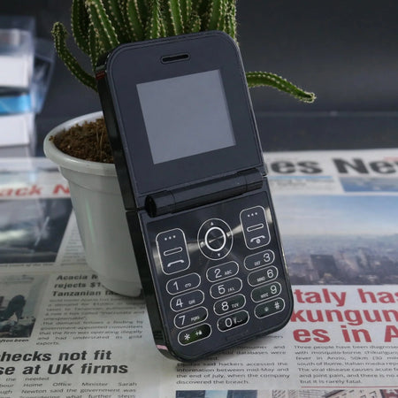 Cute Mini Flip Clamshell Phone - Dual SIM Quick Call Torch Black / add 16G TF card