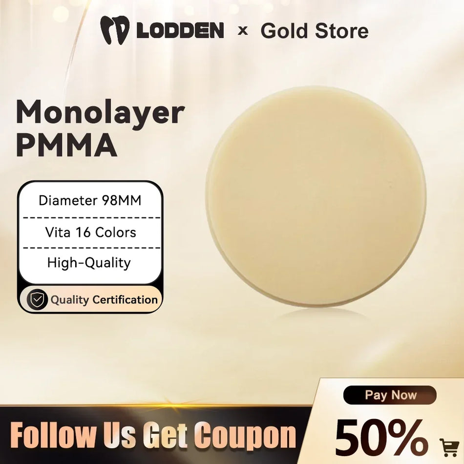 Lodden Dental PMMA Monolayer 98MM &ndash; Monochrome Resin Disc 98X16mm C2