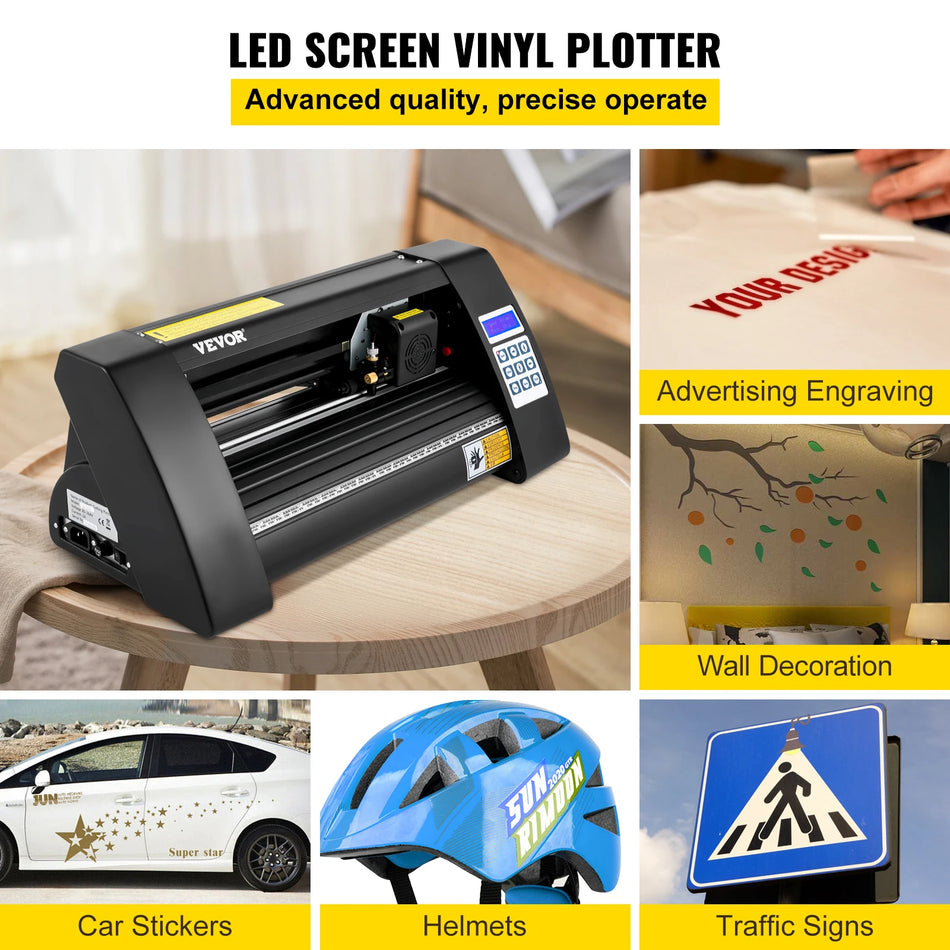 Plotter din vinil de 375mm cu ecran LED și ochi optic