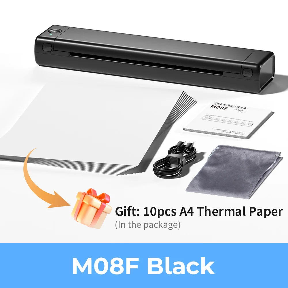 Phomemo M08F Wireless Thermal A4 Printer &ndash; Portable Labeler Black