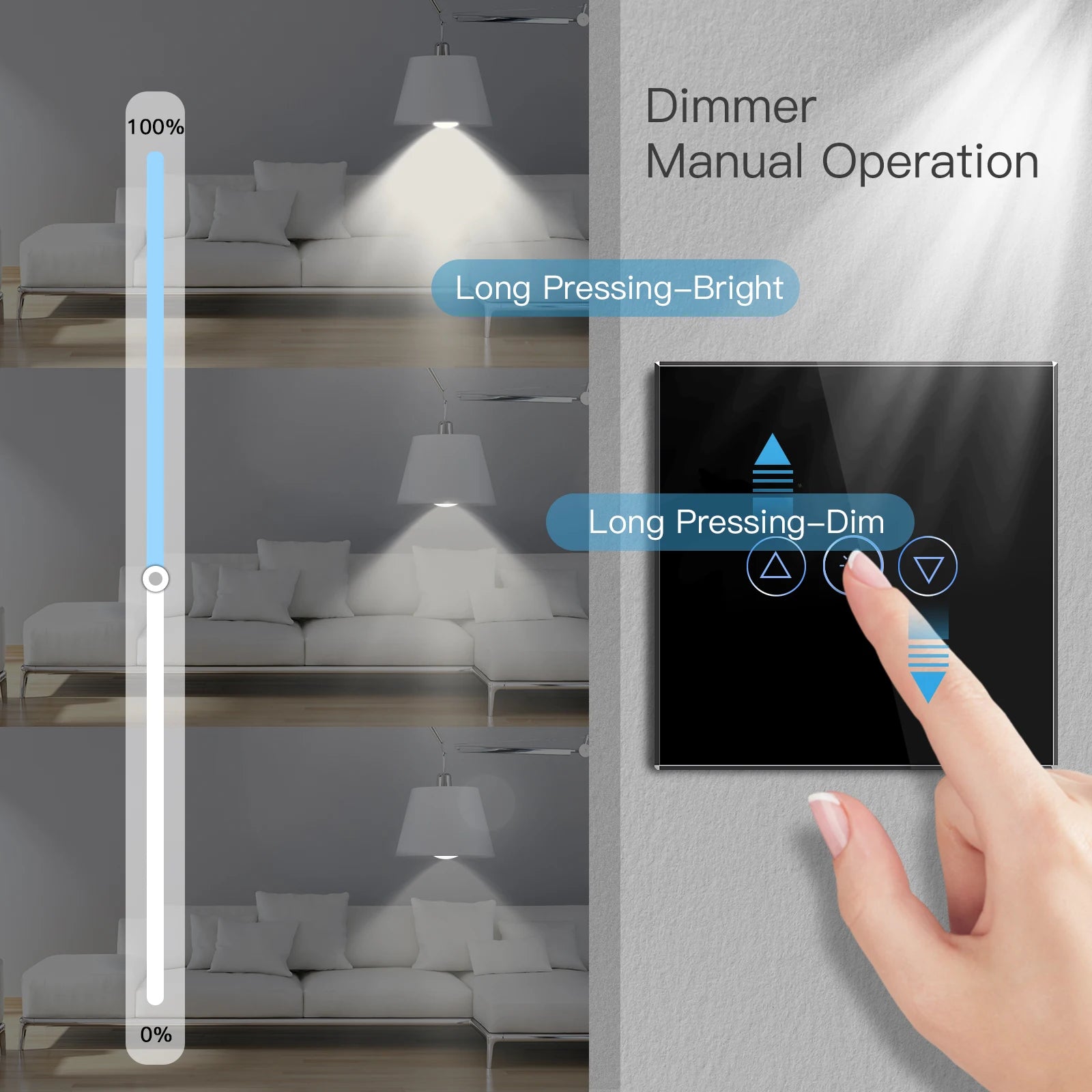 BSEED EU Touch Wifi Light Dimmer 1 Gang - WiFi Enabled
