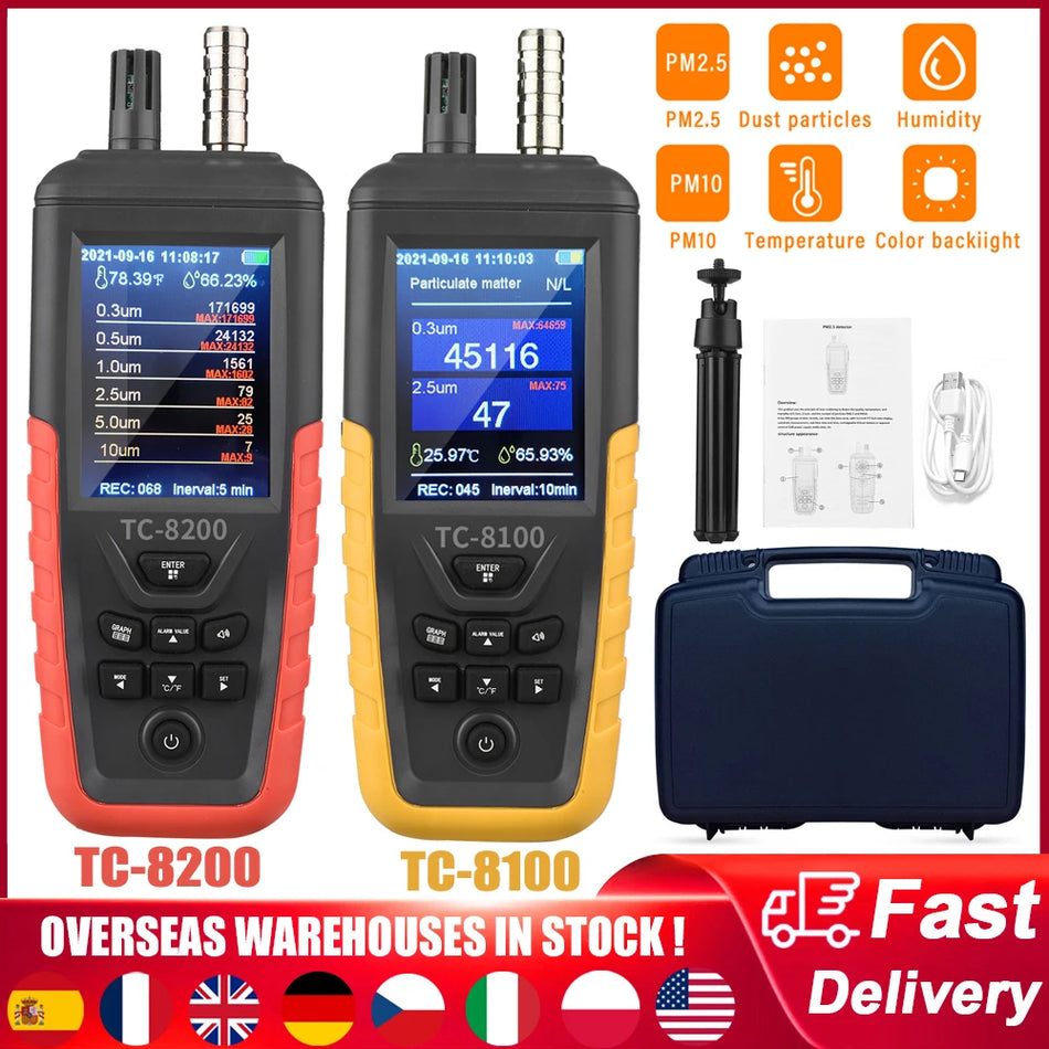 TC 8200 Μετρητής Σωματιδίων Σκόνης PM25 PM10 Ανιχνευτής Καθαρού Δωματίου