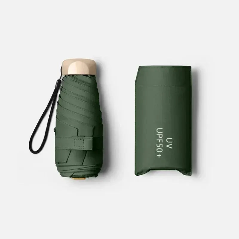 1Pc Mini Sun Umbrella Pocket Rain Umbrella Vinyl Folding UV Ultraviolet Protection Sun Shade Pocket Parasol Capsule by InterCyprus Trading Ltd