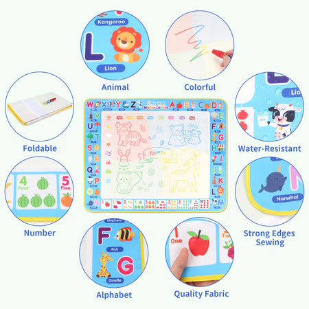 Coolplay Water Doodle Mat &ndash; Reusable Magic Pens for Creative Learning
