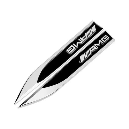High-Quality 3D Metal Fender Emblem Badge Set for Mercedes-Benz Models W203 W204 W205 W210 W211 W212 W164 W176 CLA CLS SL GLA Style1 black