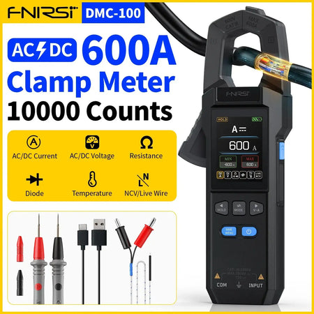 FNIRSI DMC100 600A Clamp Tester 10000 Counts DC AC Voltage DMC-100