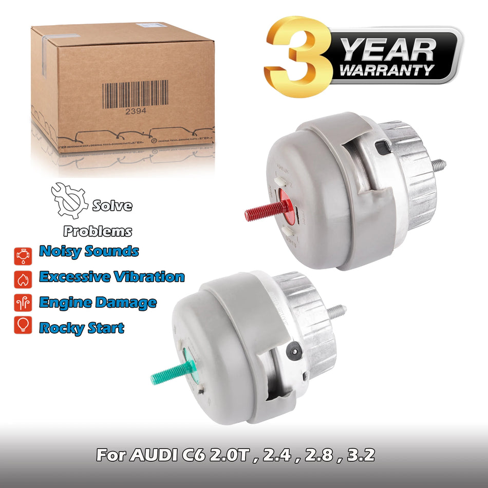Soportes de motor izquierdo y derecho con bujes de goma-metal para Audi A6 C6 2.4/2.8/3.2