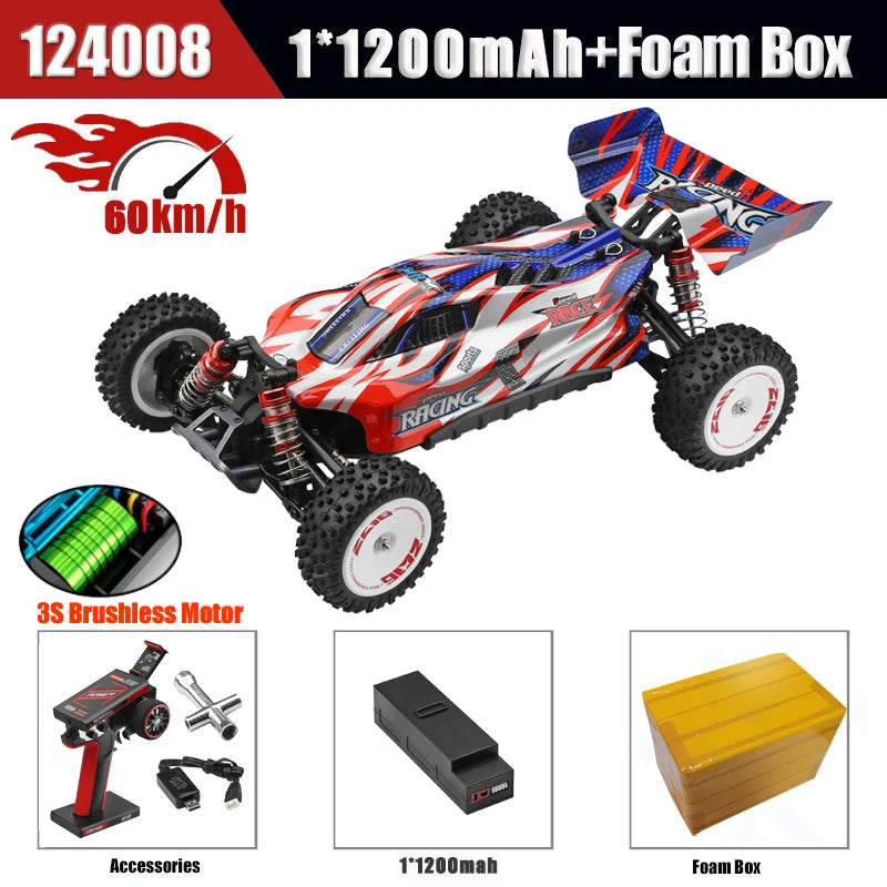 Wltoys 1/12 124008 RC Car &ndash; High Speed Brushless Power 1200mAh