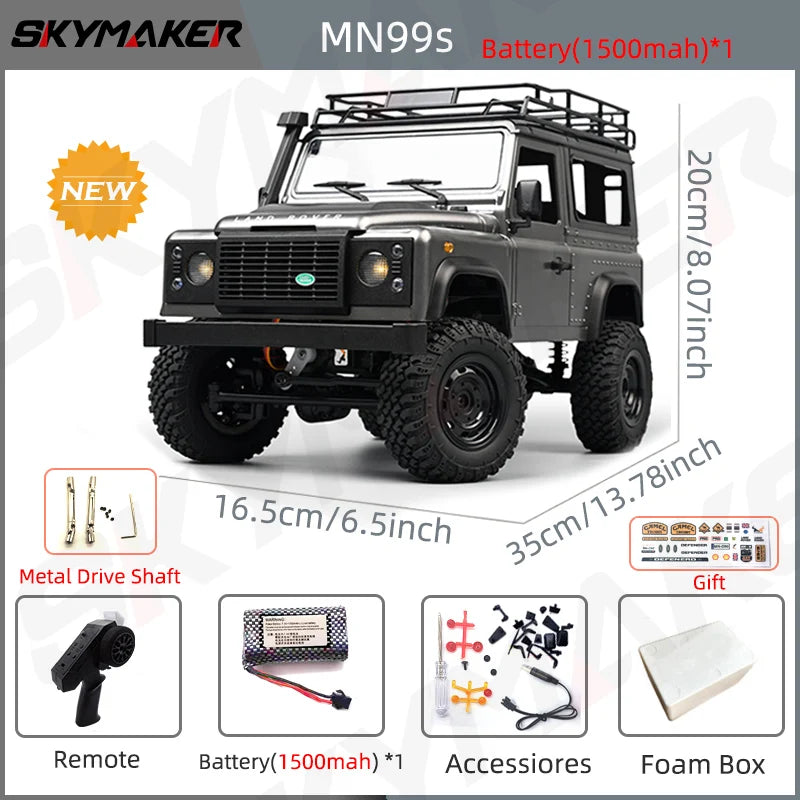 MN99s MN98 1:12 4WD RC Rock Crawler Defender - High Speed, Off-Road Adventure mn99s-1B1500-MDS-S