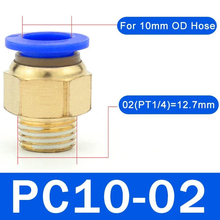 5PCS Pneumatic Quick-Connect Straight Fittings - Versatile Air Hose Connectors PC10-02 (1I4) / 5PCS