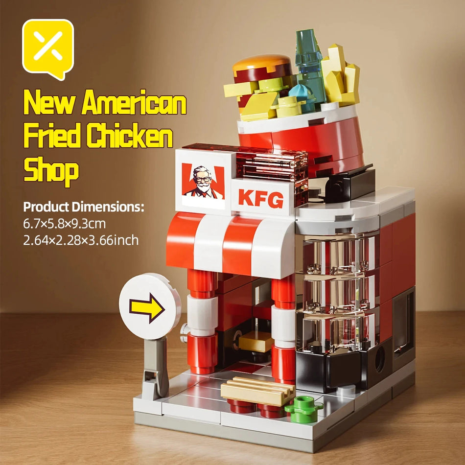 Blocs de construction éducatifs DIY magasin de rue compatibles Lego