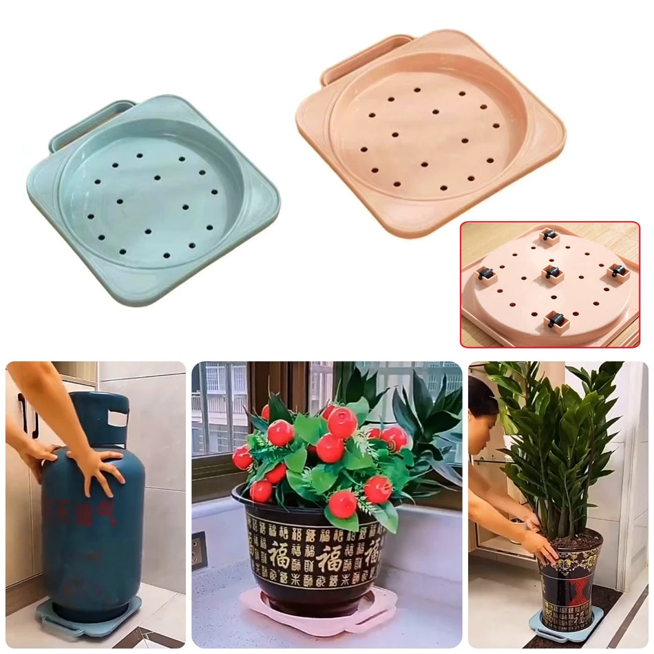 Mobile 5-Wheel Tray Rack for Plants and Kitchen Storage, Durable