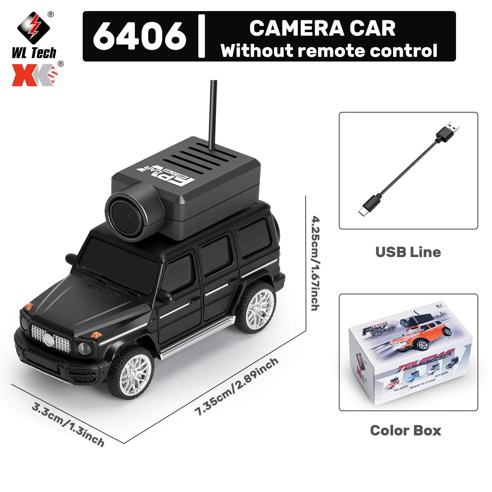 WLtoys 1/64 Mini RC Car &ndash; 720P FPV Camera For Kids Fun 6406 Black