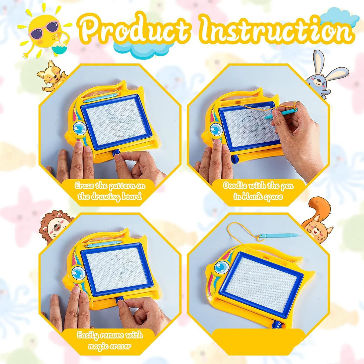 Cartoon Magnetic Drawing Board &ndash; Early Education Puzzle Toy