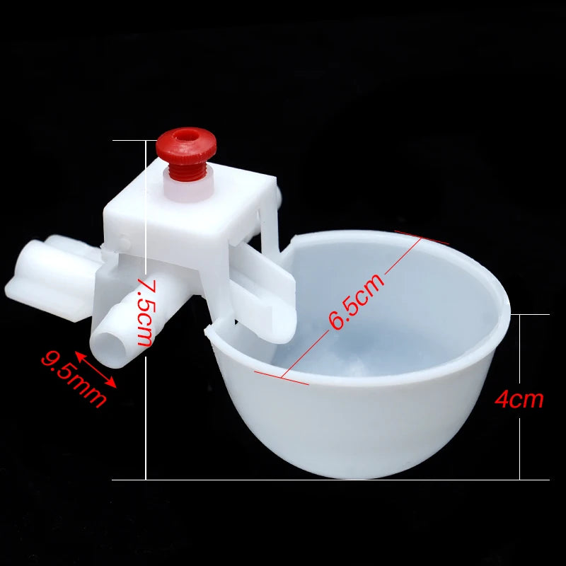 10/20 Sets White Chicken Waterer &ndash; Auto Drinker 9.5mm Cups