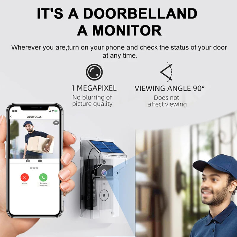 Luxuglow Wireless WiFi Doorbell &ndash; Solar Powered Doorbell