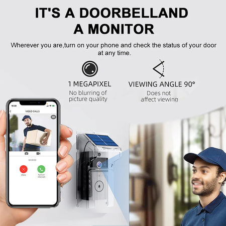 Luxuglow Wireless WiFi Doorbell &ndash; Solar Powered Doorbell