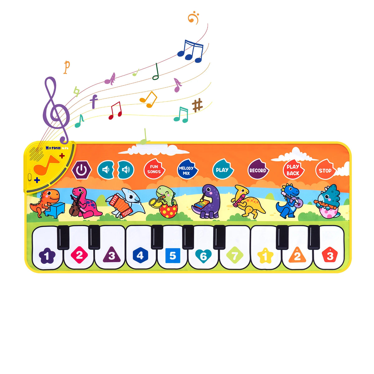 Coolplay Music Piano Mat &ndash; Interactive Educational Fun for Toddlers 80x33cm Dinosaur