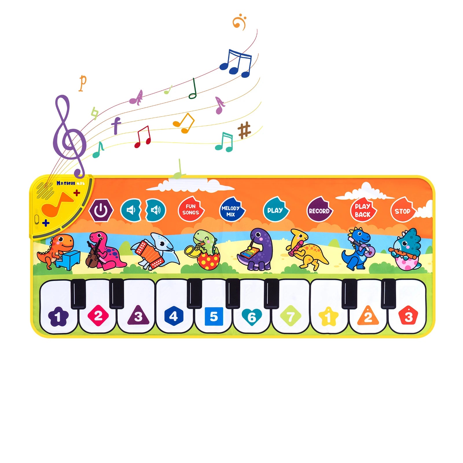 Coolplay Music Piano Mat &ndash; Interactive Educational Fun for Toddlers 80x33cm Dinosaur