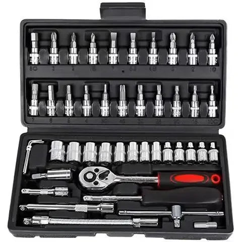 46-Piece Auto Repair Tool Set &ndash; Ratchet Wrench Kit