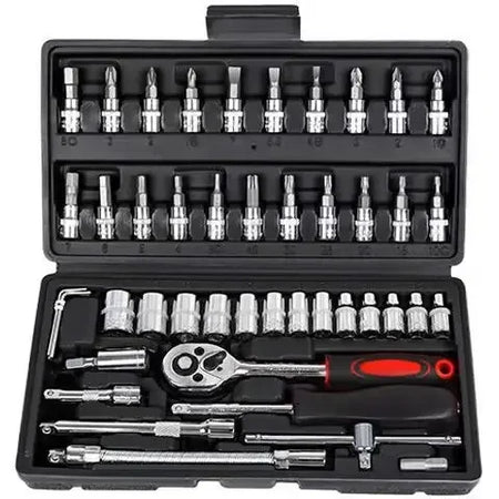46-Piece Auto Repair Tool Set &ndash; Ratchet Wrench Kit